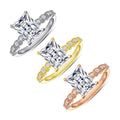 Factory Price Women Ring Wedding Party 18K Gold Plated Zircon Ring Silver Gemstone Ring Jewelry Trendy 925 Silver for Women