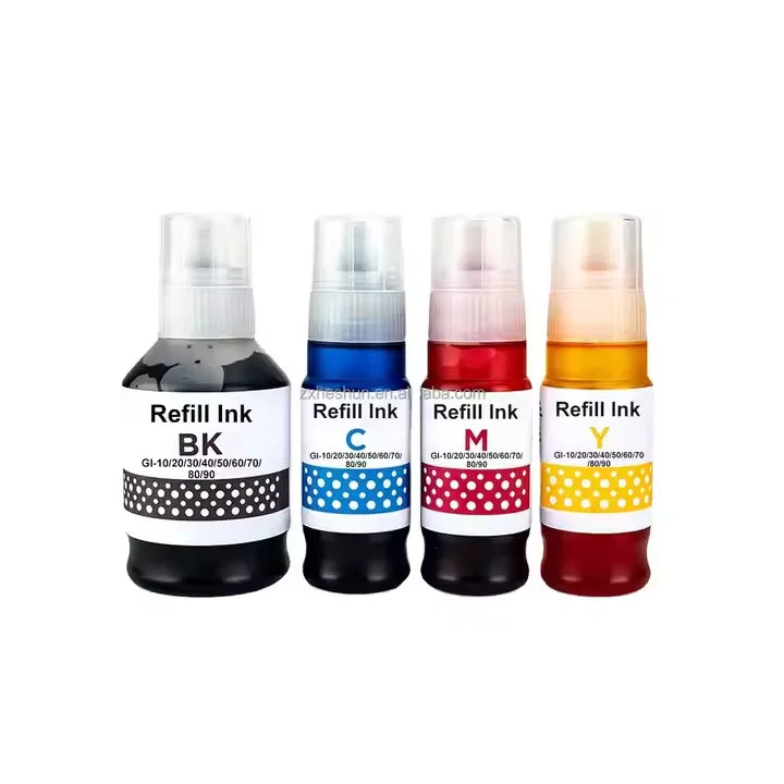 HESHUN GI10 GI 10 GI-10 Premium Color Compatible Bottle Water Based Refill Ink Dye Ink for Canon PIXMA G6010 G7010 Printer