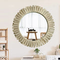 Modern Vintage Large Big Decorative Mounted Mirror Natural Irregular Wooden Hanging Wall Mirror Miroir Spiegel Espejo