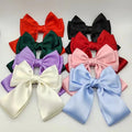 Large Satin Silk Bow Hair Clips Ribbon Bowknot Hair Clips French Style with Long Tail Ponytail Hair Decorations Accessories