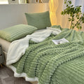 Manufacturer Super Soft Warm Stripes Blanket Custom Logo Brand Diamond Double Layer Fluffy Sherpa Fleece Throw Blankets