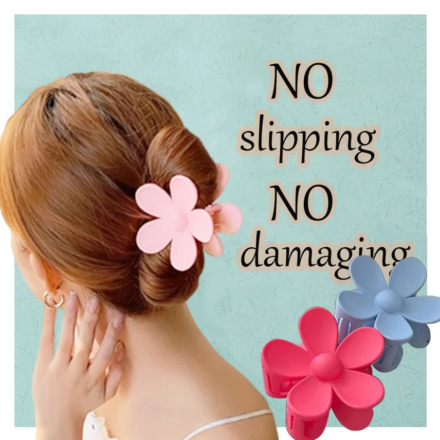 Wholesale Korea Style Frosted Daisy Flower Hair Claw Clips Grasping Chuck Hair Clip Hair Accessories for Girls