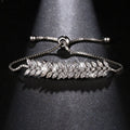 MOQ 2pcs Wholesale Cubic Zirconia Crystal Wedding Slide Pull Adjustable Rhinestone Bracelet