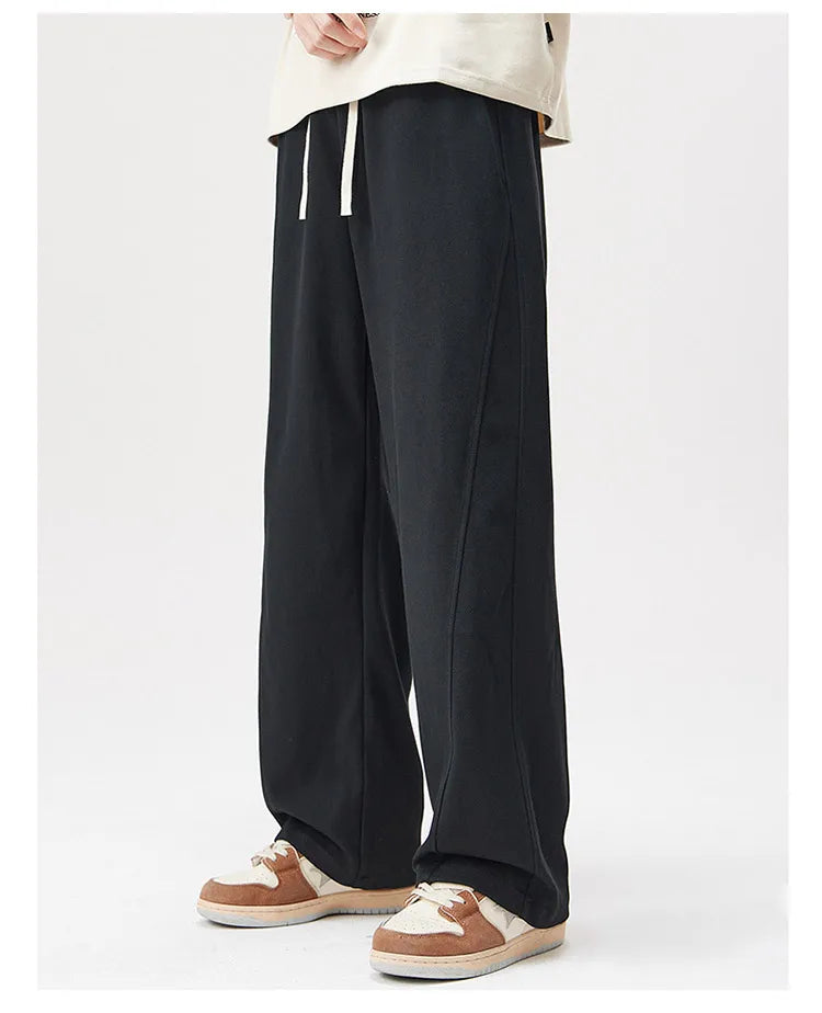 SK Wholesale Men's Mid Straight Sweatpants High Quality 420g Heavyweight Tracksuit Pants Elastic Waist Sport Casual Jogging