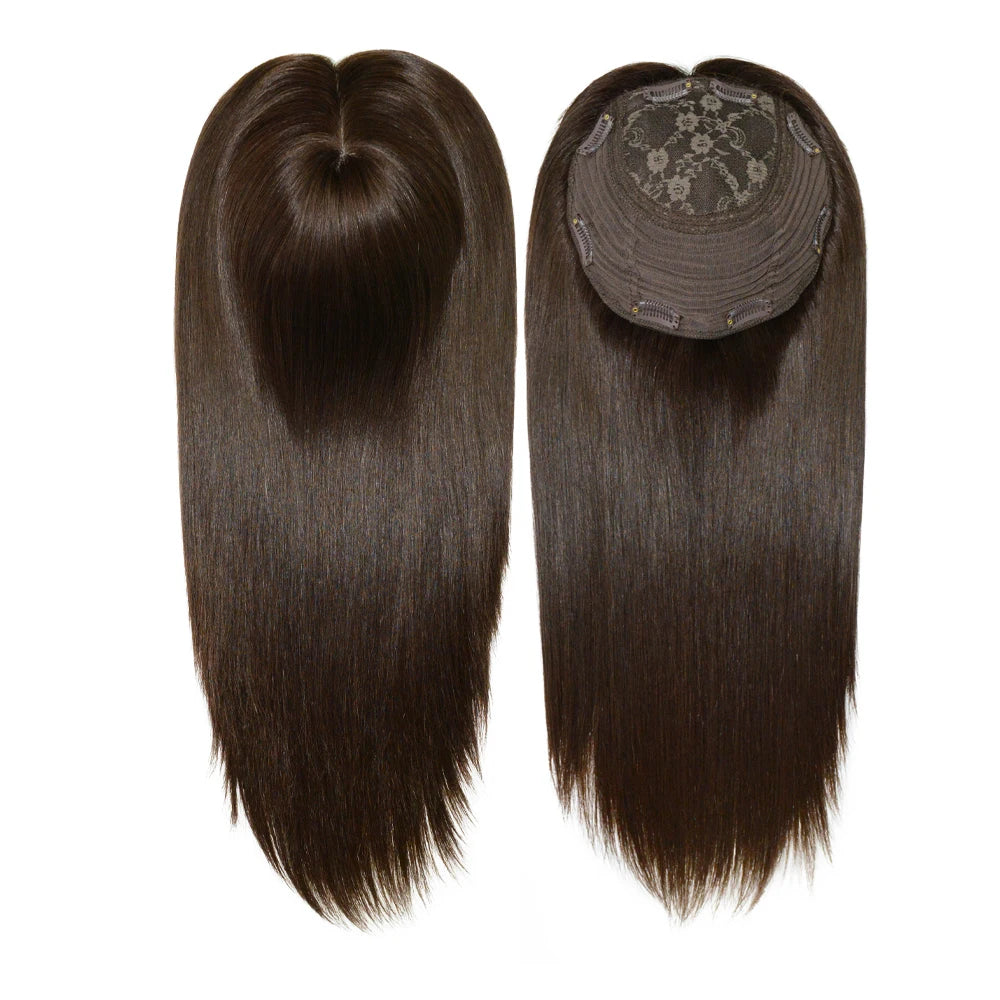 Stock 4"x4" Silk Top Human Hair TopperMongolian Cuticle Remy Hair Piece for Women MegaBDM