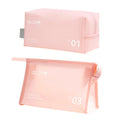 Waterproof Outdoor Beach Toiletries Bag Portable Solid Color Pink Horizontal PVC Jelly Travel Storage Makeup Cosmetic Wash Bag