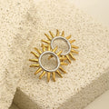 Dreamshow Mix Color Hollow Sunburst Fashion Stud Earrings 18k Gold Plated Stainless Steel Jewelry