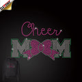 Low Moq Products Rhinestone Heat Transfer Cheer Cheer Mom Iron on Transfers