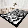Black and White Minimalist Crystal Velvet Hotel Carpet Household Bedroom Bedside Blanket Non Slip Dirt Resistant