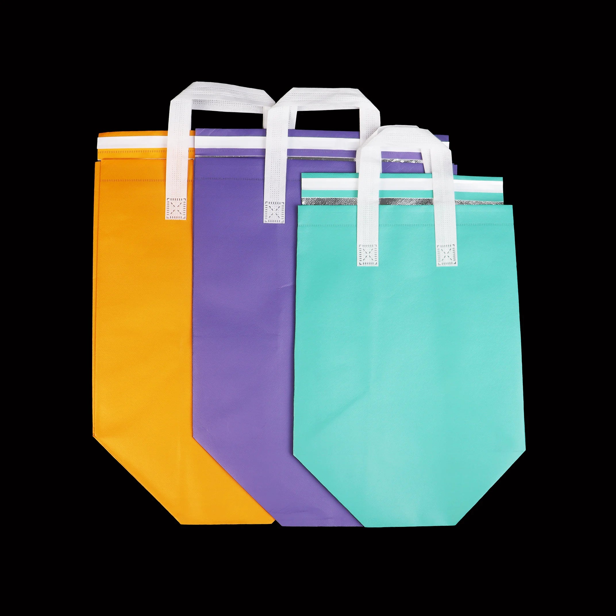 New Custom Colourful Durable Aluminium Foil Non-Woven Insulated Lunch Takeaway Delivery Insulated Tote Bag