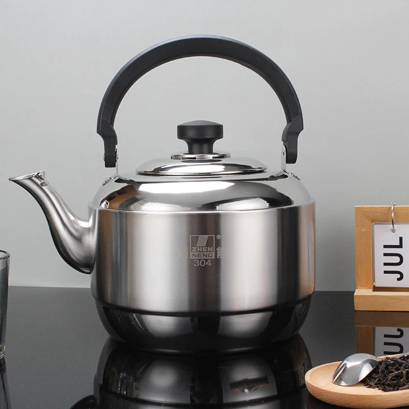 ZHENNENG Modern Eco-Friendly Stainless Steel 201 Tea Kettle Lid Large Capacity 7L Plastic Handle 26cm for Gas Induction Water