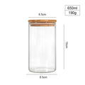 Kitchen Organizer 650ml Large Round Empty Borosilicate Glass Food Storage Jar with Bamboo Lids for Coffee Tea Spice