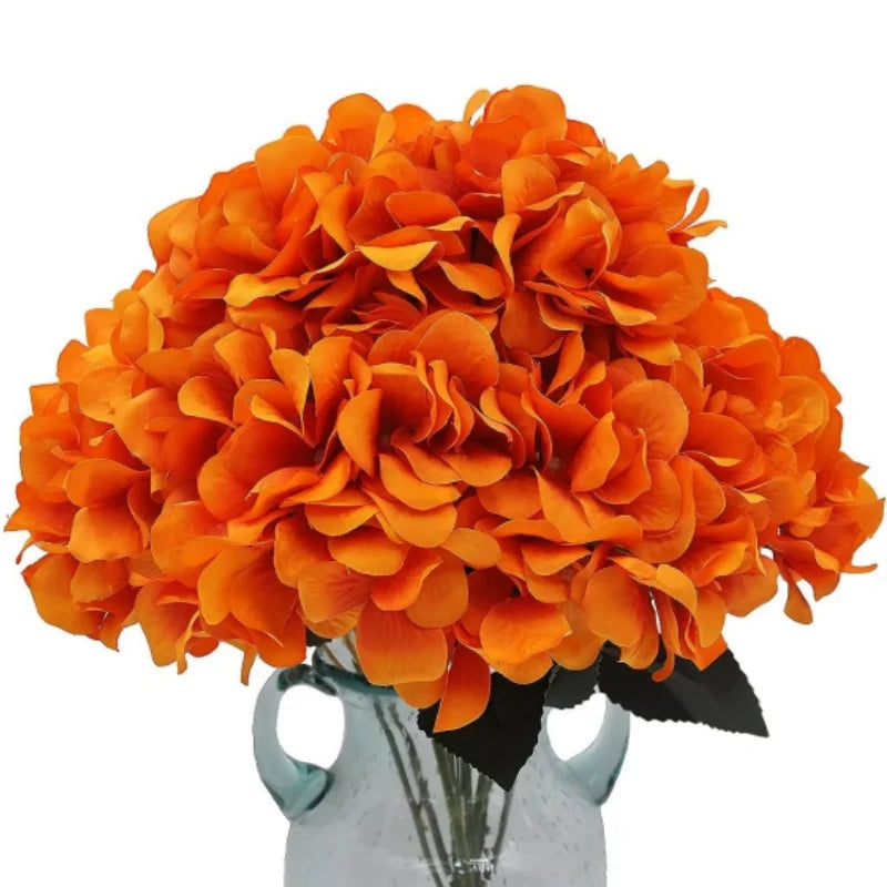 Artificial 5 Head Hydrangea Bouquet for DIY Wedding Bouquet Table Family Party Home Office Table Vase Decoration