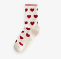 Promotional Suitable for All Seasons Casual Sports Crew Socks Heart Jacquard Design Knitted with Logo on Body