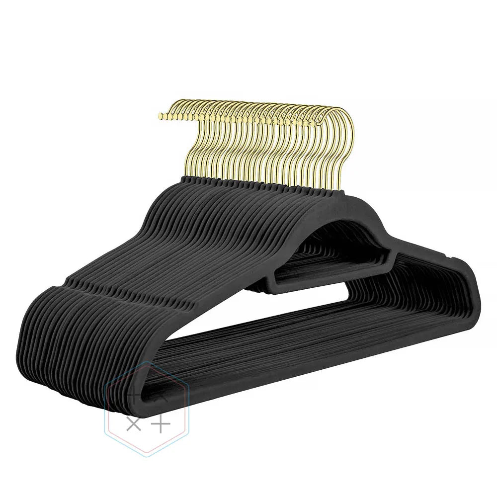 Astrid 43.5 CM Racks Space Saving Multifunction Single Tier Velvety Flocking ABS Plastic Clothing Hangers for Wardrobe Storage