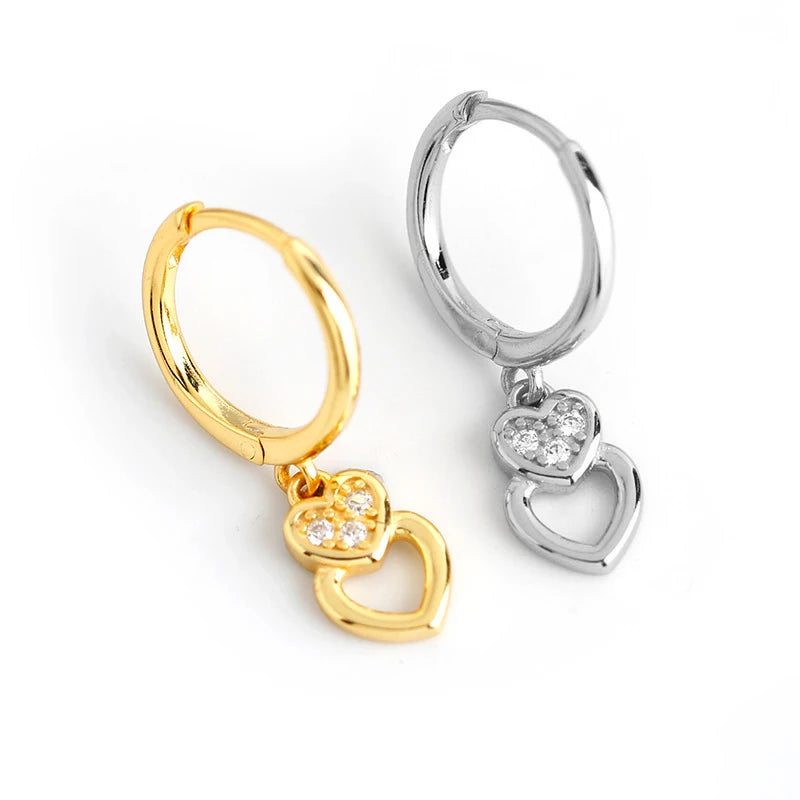 EH1053 925 Sterling Silver Sweet Romantic Heart Shape Earrings Pendant Women's Fashion Classic Wedding Party Jewelry Earrings