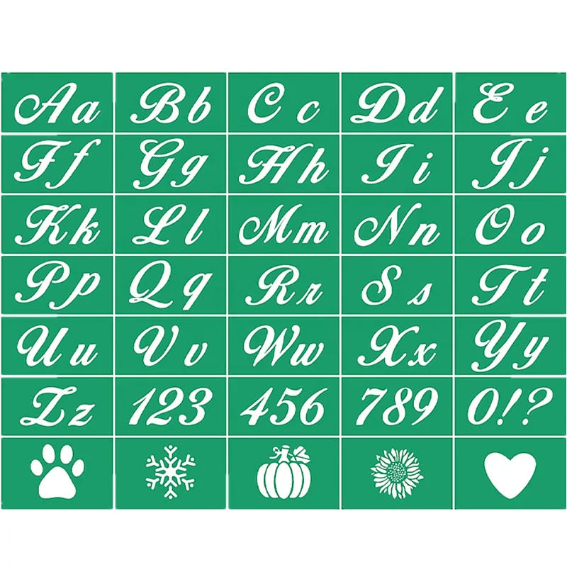 Letters Template and Numbers Reusable Silk Screen Stencils Alphabet Mesh Stencil for Painting on Wood/Wall