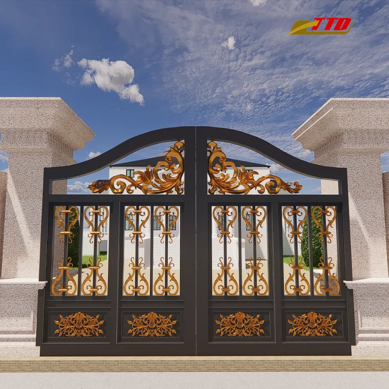 Premium Boundary Wall Iron Gate Traditional Iron Craftsmanship Contemporary Aesthetic Design Eco-Friendly Powder Coated 3 Feet