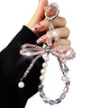 Universal Bowknot Beaded Cell Phone Pendant Strap Lanyard Hanging Chain Ring Cord Keychain Strap Cell Phone case Charms Jewelry