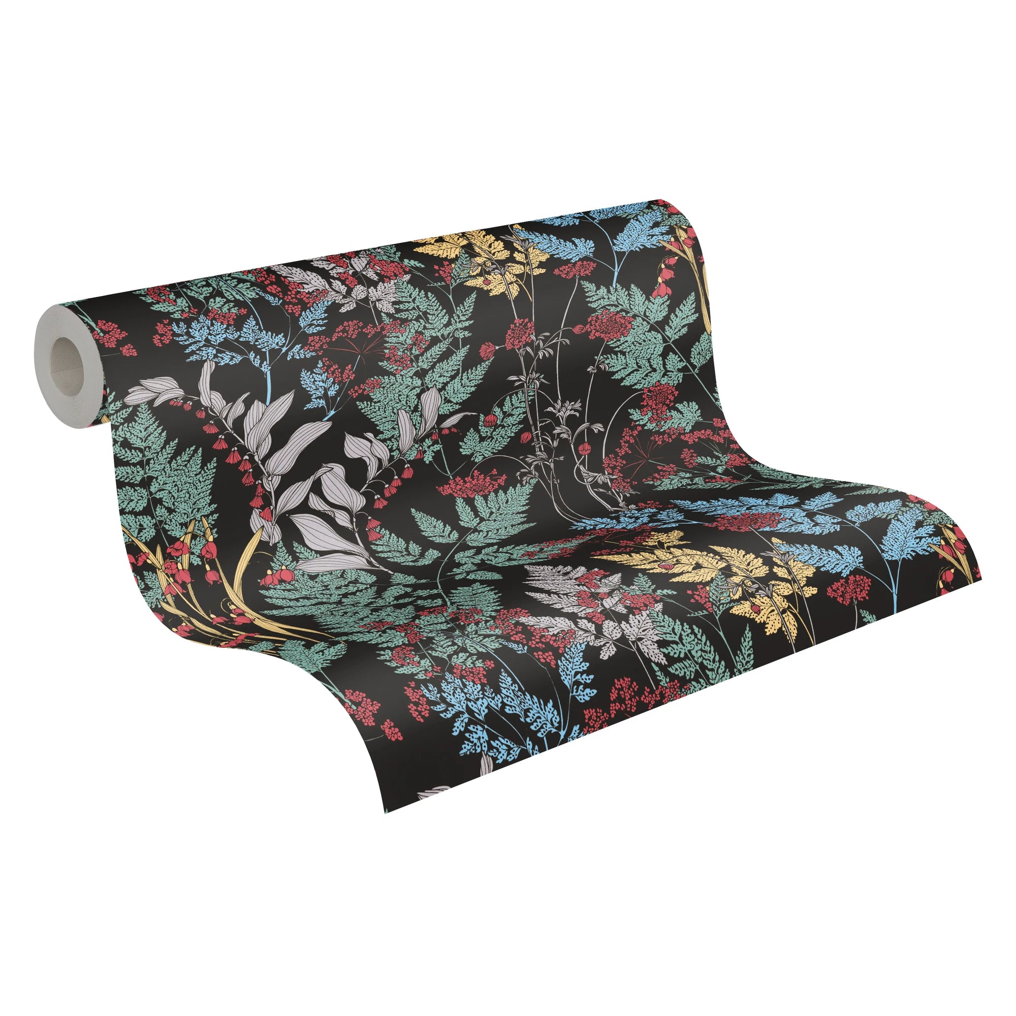 Made in Germany Luxury Non Woven Floral Wallpaper Rolls Black Green Yellow Red for Living Room Kitchen Hotel Use 1005x053m