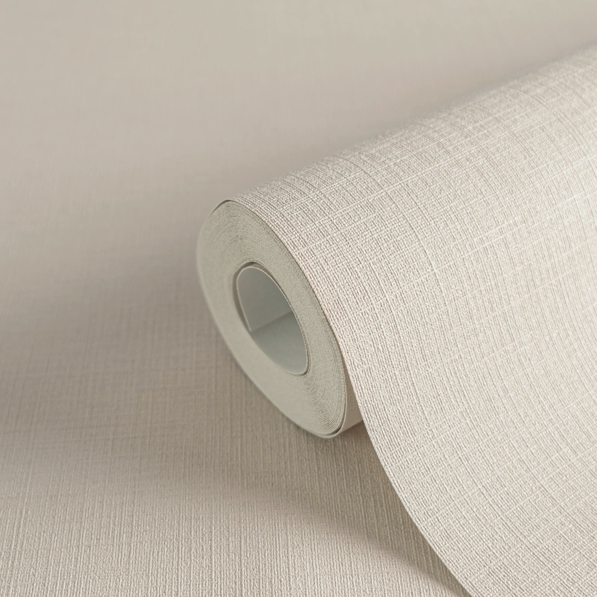 Made in Germany - Plain Wallpaper rolls Colour Beige - Non Woven Vinyl - Factory Wallpaper Textile Structure - 1005 x 053 m