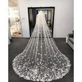 New Elegant 3M*3M Long Wedding Veil 3D-Flower Appliques Tulle Bridal Veil With Comb