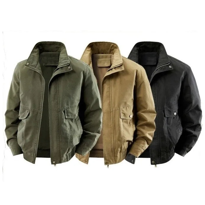 China Bangladesh Factory Price OEM Customized Logo Embroidery Washed Men Plus Size Baseball Jacket Casual Flight Workwear Jacket