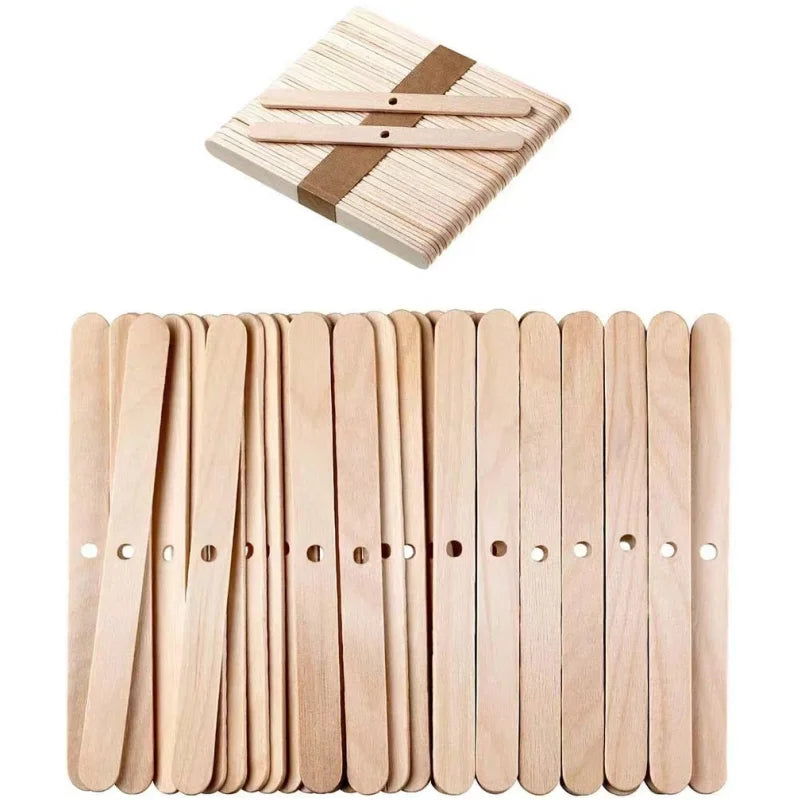 4.4Inches DIY Wooden Candle Wick Holders and Wick Clips for Candle Centering Tool Fragrance Accessories