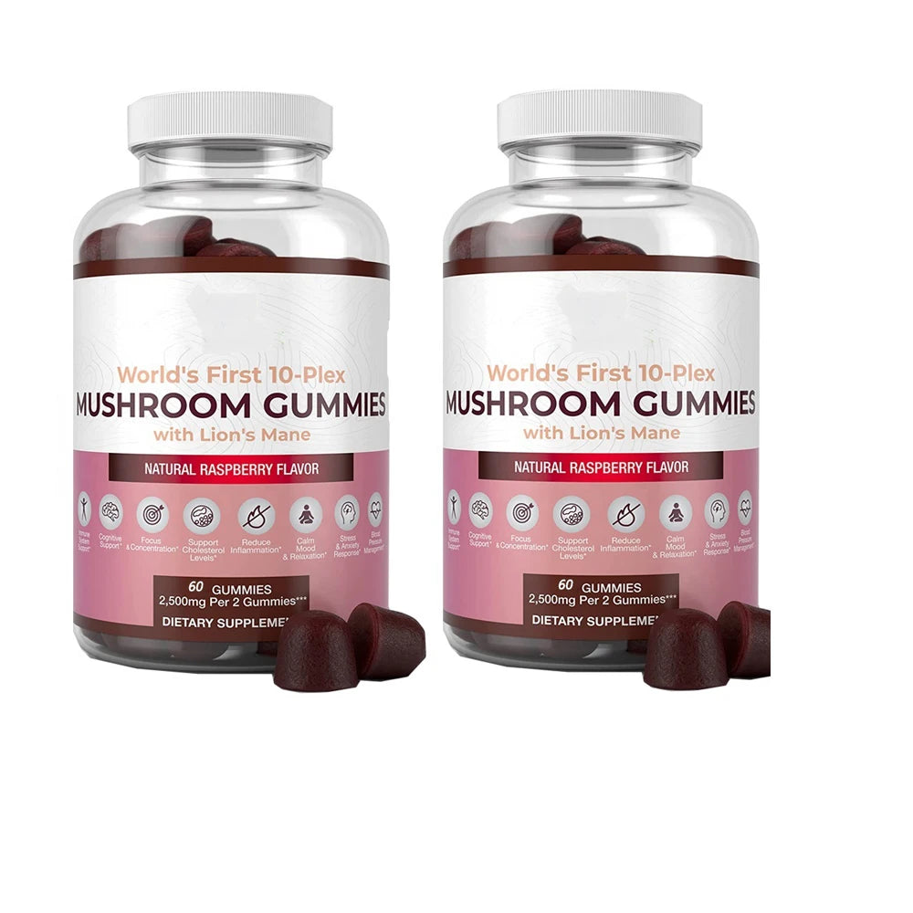 In Stock Vegan Brain Support Shaped Real Edibal Candy Extract Mushroom Gummies