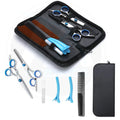 Professional Home Hair Cutting Kit for Men Women Stainless Steel Right-Handed Scissors 28 Teeth Comb Case (ISO 13485 Certified)