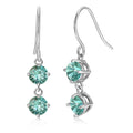 Lab Grown Blue Moissanite Diamond Jewelry 925 Sterling Silver Dangle Drop 2 Stones Party Earrings for Women Destiny Jewellery