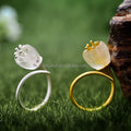 Lotus Fun Real 925 Sterling Silver Natural Crystal Handmade Designer Fine Jewelry Lily of the Valley Flower Rings for Women Gift MegaBDM