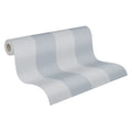 Made in Germany Modern Stripes Blue Grey Non Woven Vinyl Wallpaper Rolls for Bedroom Kitchen Gym Living Room & Hotel-10.05x0.53m