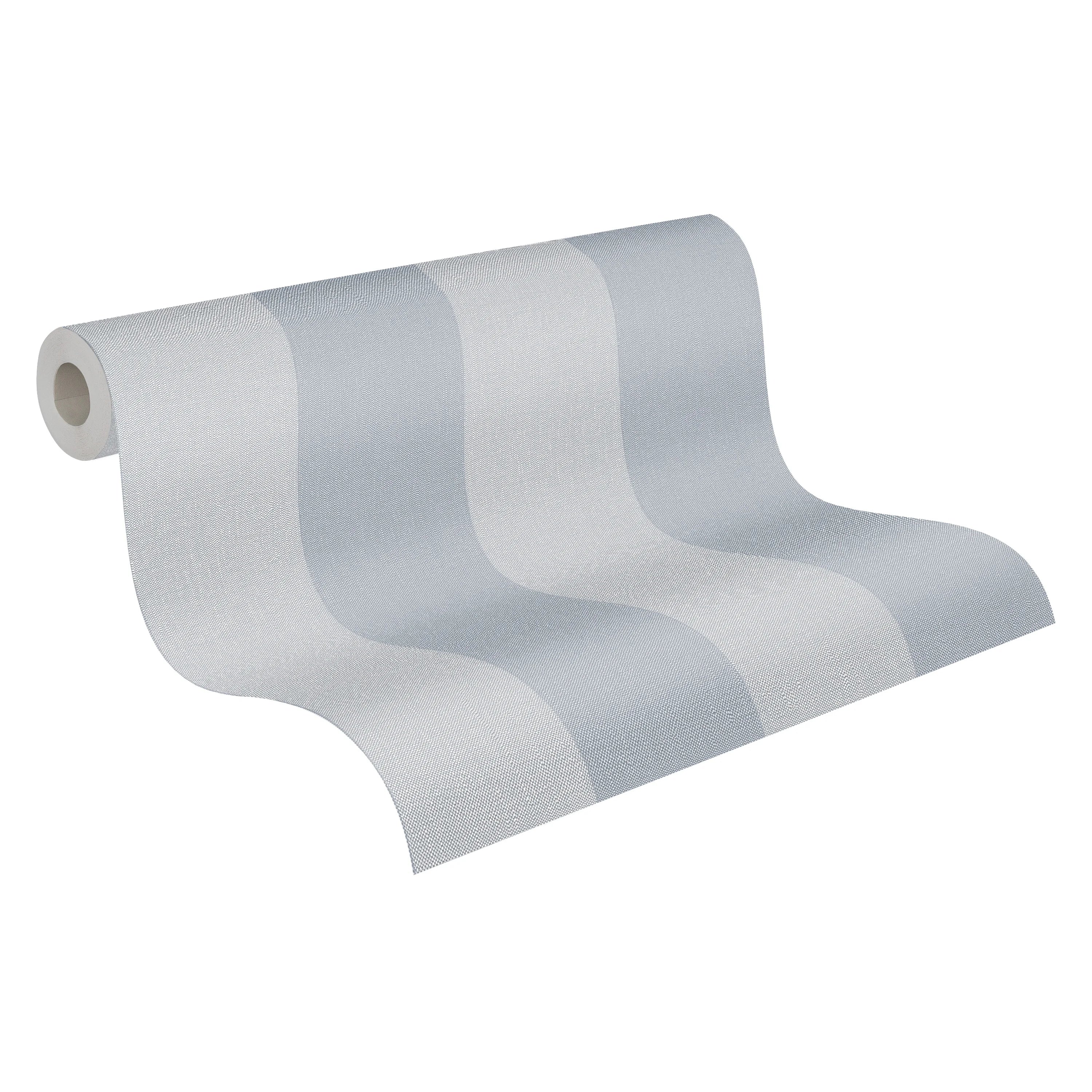 Made in Germany Modern Stripes Blue Grey Non Woven Vinyl Wallpaper Rolls for Bedroom Kitchen Gym Living Room & Hotel-10.05x0.53m