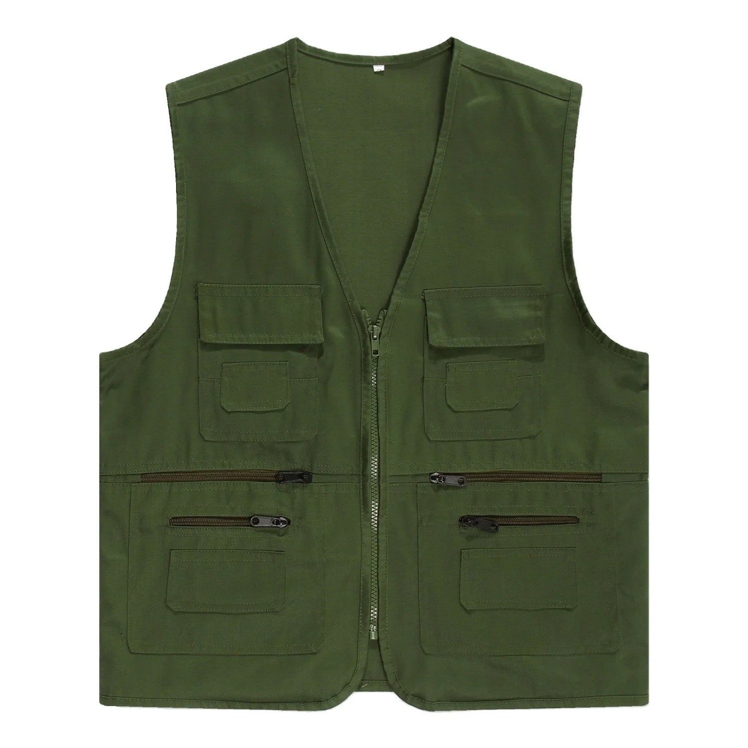 Oem Customized logo Safety Vest Cotton Polyester v Neck Vest Multi Pocket Workwear High Impact Support Safety Vest