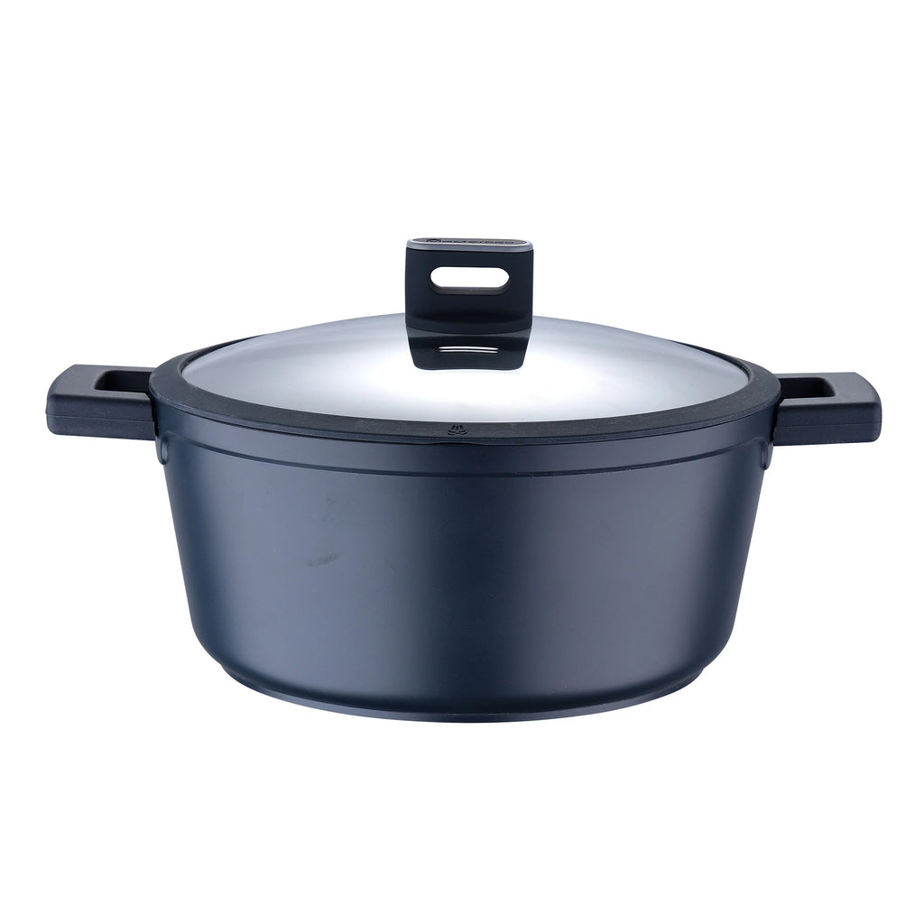 INDIGO MasterPRO Cast Aluminum Casserole 28x13cm with Induction-Compatible Lid