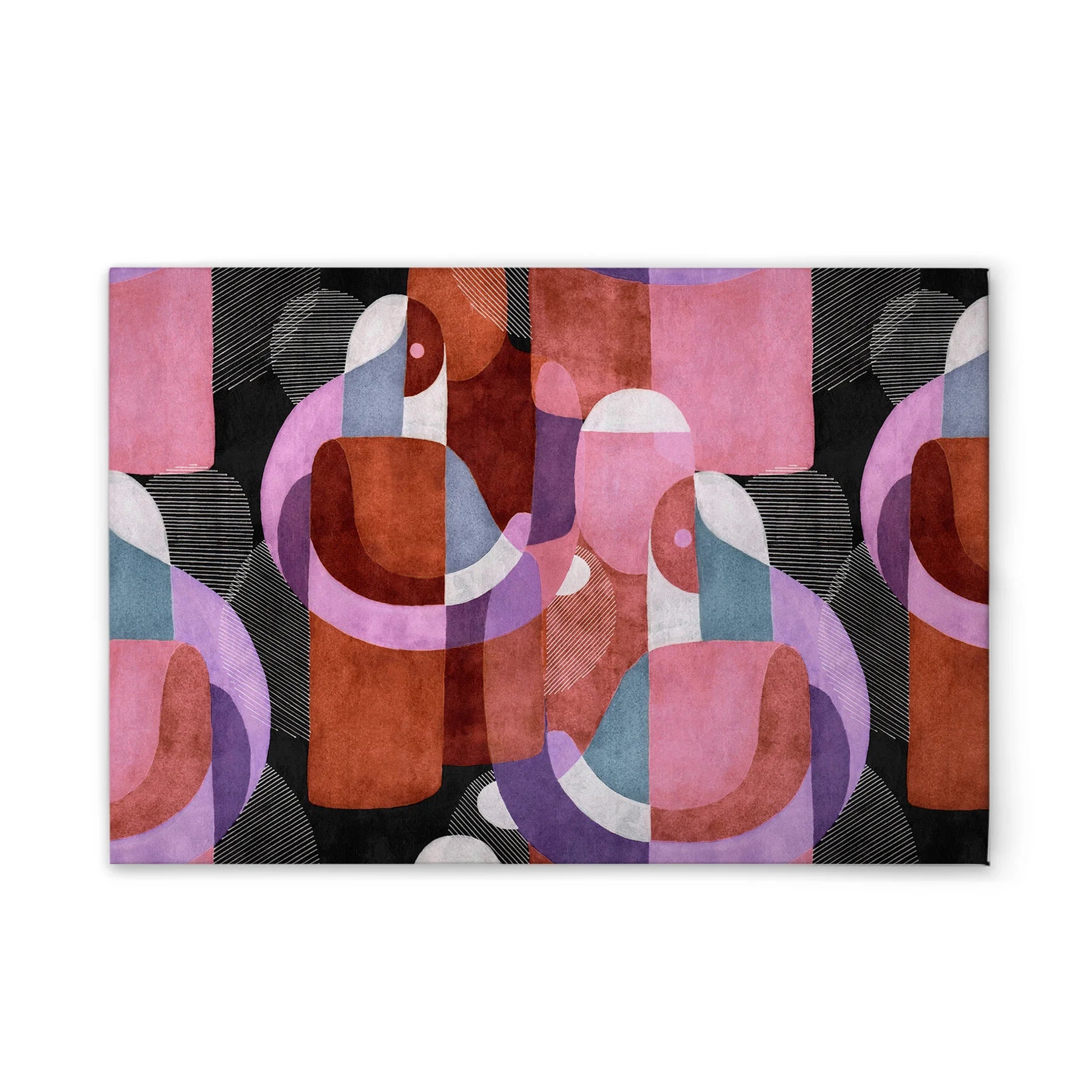 Made In Germany - Home Decor Canvas Picture Abstract Shapes - Wall Mural In Black And White - Canvas Picture On Stretcher Frame
