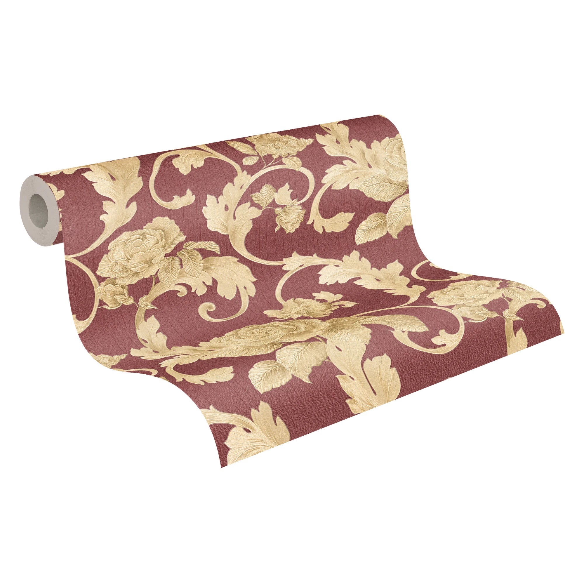 Made in Germany - Luxury Wallpaper rolls Floral Red Gold Non Woven Vinyl Contract Wallpaper for Hotel - 1005 x 070 m