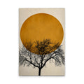 Made In Germany - Home Decor Canvas Picture Tree With Moon Gold Black - Wall Mural In Gold And Beige - Stretcher Frame Art