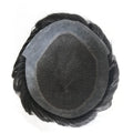 Gray Color Fine Swiss Lace PU Skin Around Human Hair Hair Replacement System Men Toupee