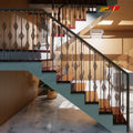 Stylish Modern Ornamental Wrought Iron Stair Railings for Villa Homes-Secure and Sophisticated Design