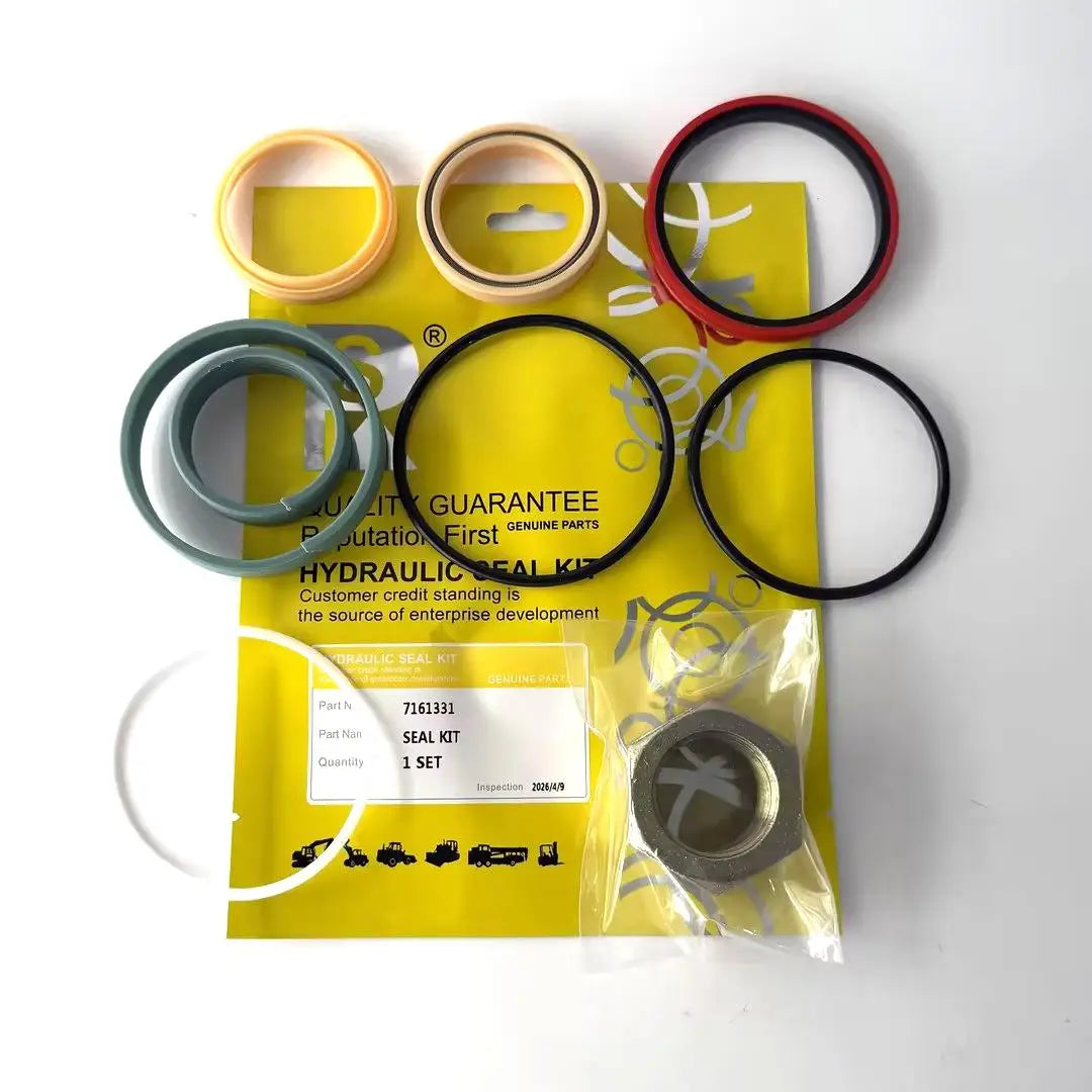 7161331 Hydraulic Cylinder Seal Kit for Excavator NBR Rubber Oil Seal Set with Nut for Heavy Equipment