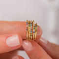 Exquisite Vintage Style Brass Gemstone Rings Simple and Versatile Fashion Jewelry for Party and Other Occasions