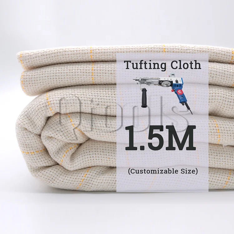 1.5M Width Ready Stock Primary Tufting Cloth White Polyester/Cotton Upholstery Fabric 260 GSM Medium Weight Rug Tufting Gun