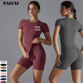 PASUXI 2025 New Arrival Solid Breathable Seamless Yoga Set Women's 2-Piece High Waist Workout Gym Shorts Set