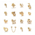 Trendy Metal Bear Earrings with 3A Zircon Durable Titanium Studs for Everyday and Party Looks