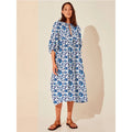 Cross-border New Arrival: Floral Fashion Women's Summer Cotton Vacation Dress - Loose Casual Mid-Sleeve Style