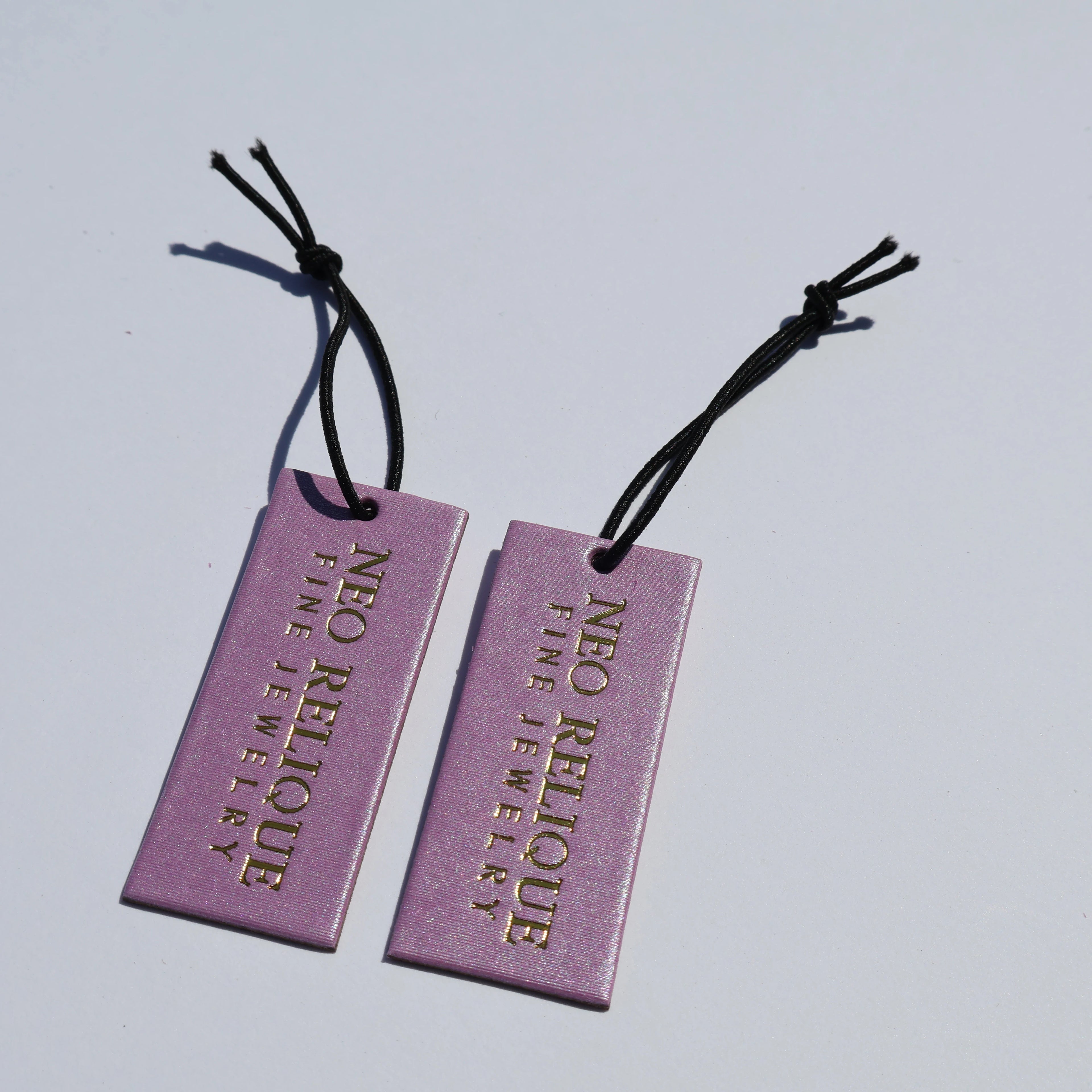 Custom Gold Foil logo Paper Garments Jewelry Gift Packaging Label Candle Clothing Hand Tag