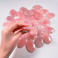 Hongzhuo Natural Soap Stone Polishing Massage Energy Stone Rose Quartz Oval Handmade Beauty Spa Stone Wholesale