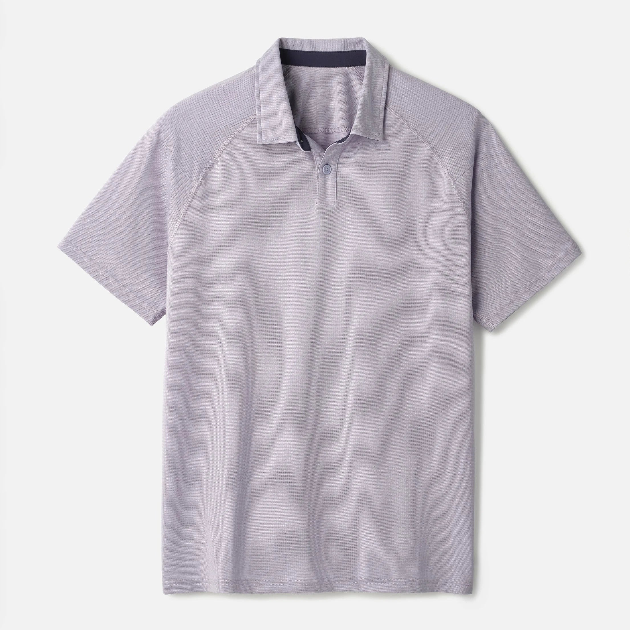 Men's Lightweight Solid Woven Breathable for Shirts Short Sleeve Hidden Button Collar Mesh